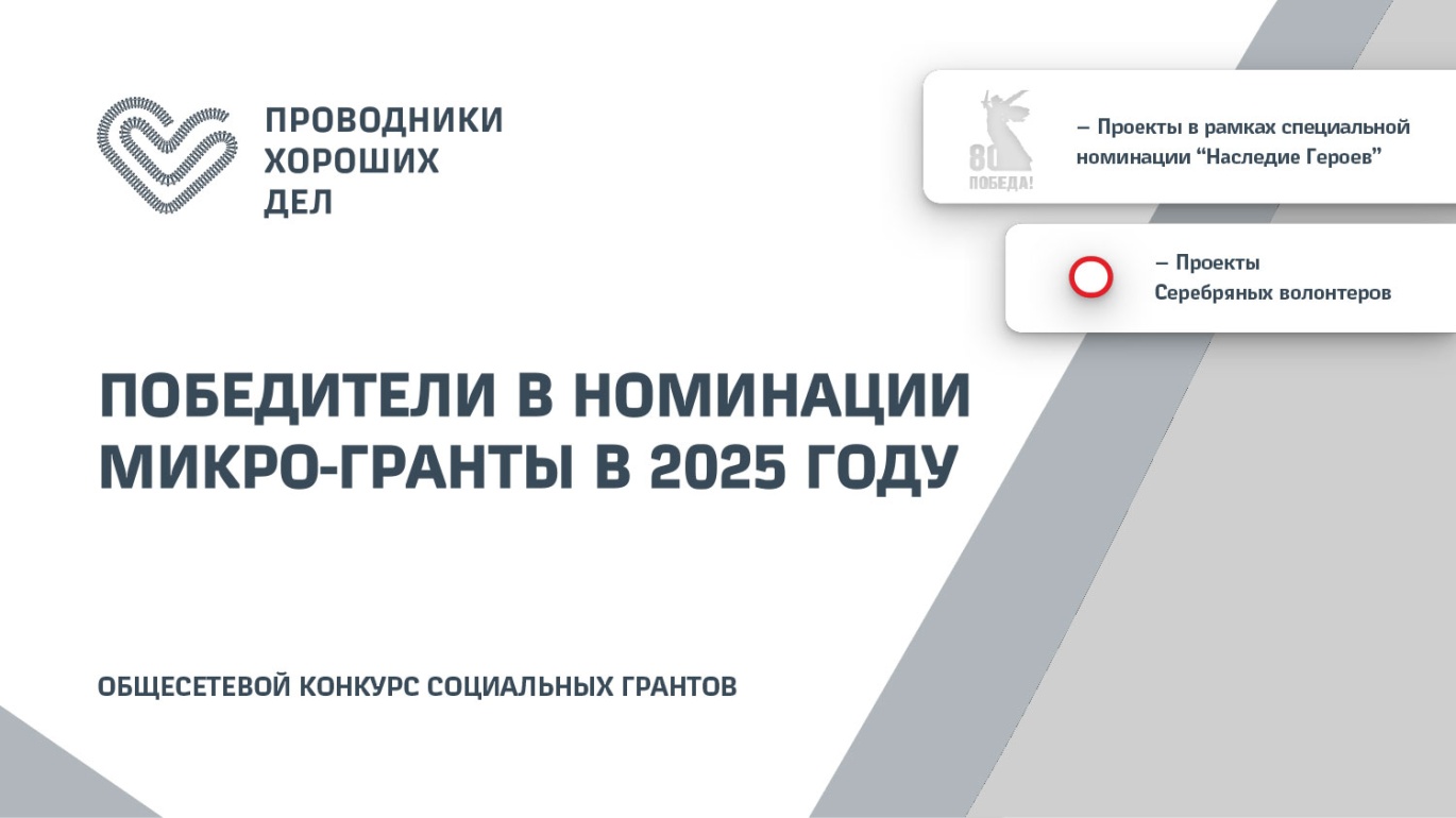 Победители конкурса в номинации «МИКРО-гранты»